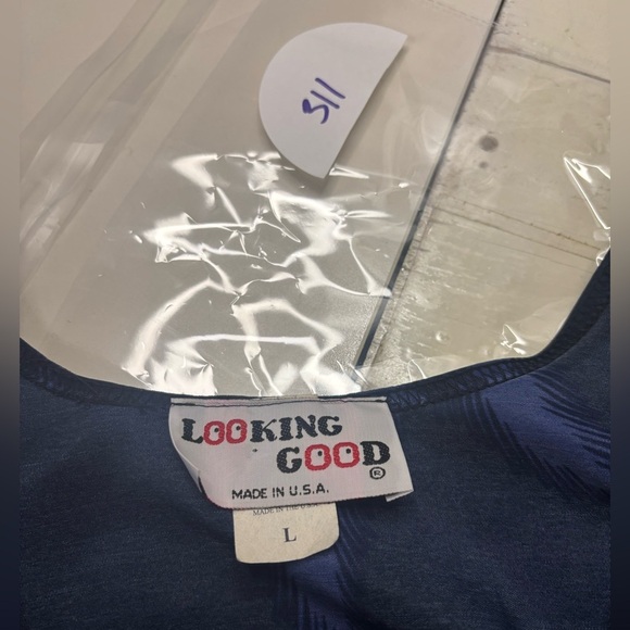 VTG 90s Looking Good Tropical Shift Dress Hawaiian Sleeveless Size Large Palm - Picture 5 of 7